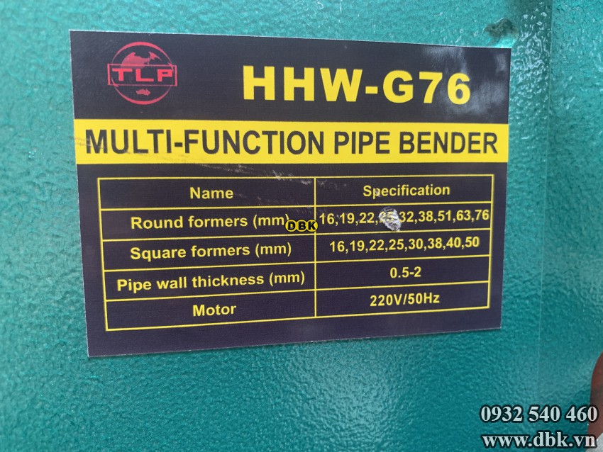 Máy uốn ống 3 trục bằng điện TLP HHW-G76 23
