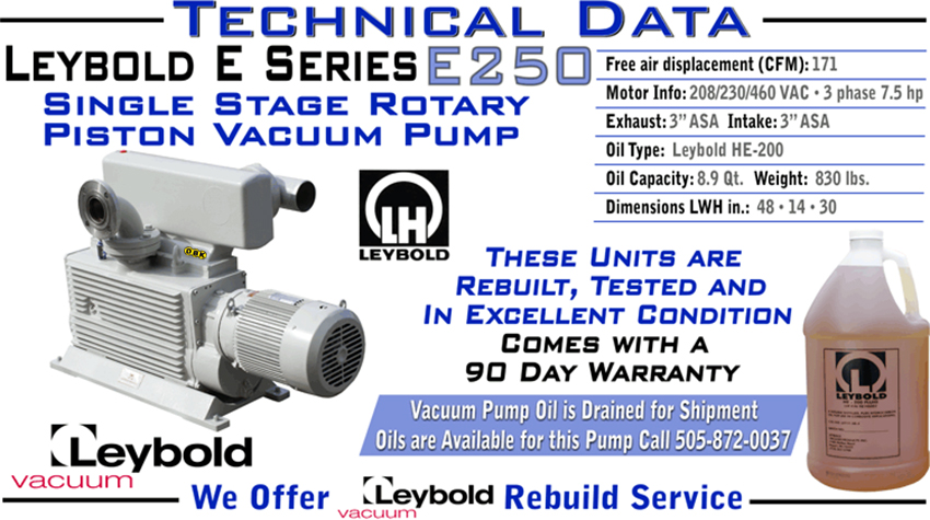 Bơm hút chân không LEYBOLD E SERIES E250 3