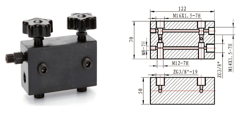 Bộ chia thủy lực 2 cổng TLP