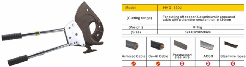 Kìm cắt cáp nhông max 130 mm TLP HHD-130J 1