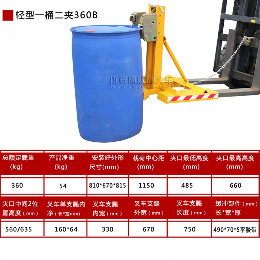 Bộ kẹp phuy một thùng và hai kẹp 360kg 0