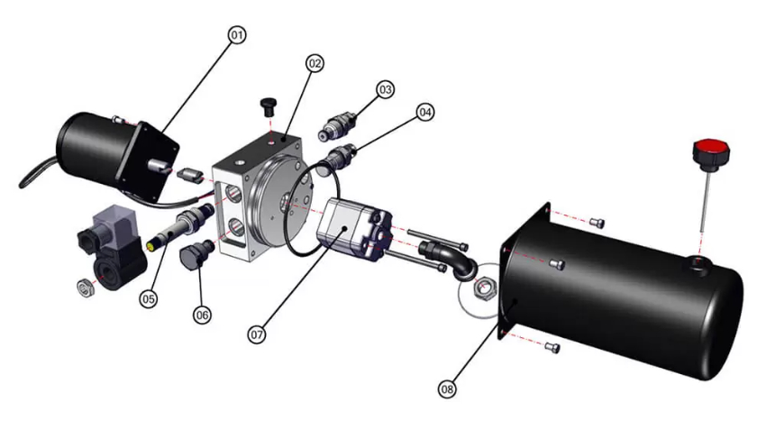 Bộ Nguồn Thủy Lực Bàn Nâng Xe Máy 2