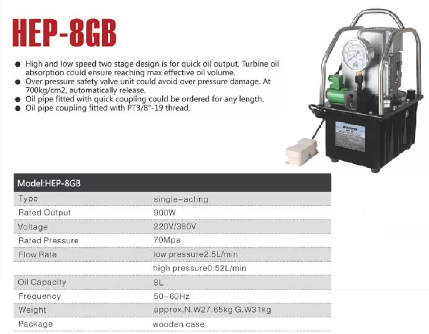 Bơm điện thủy lực TAT HEP-8GB 3