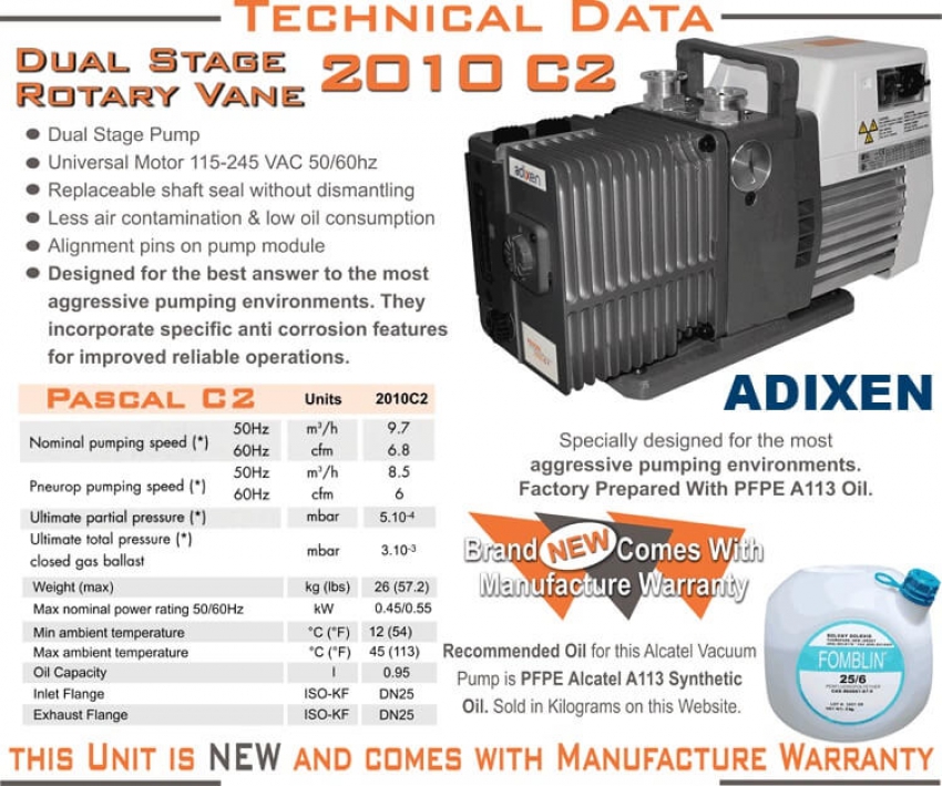 Bơm hút chân không ALCATEL ADIXEN 2010C2 3