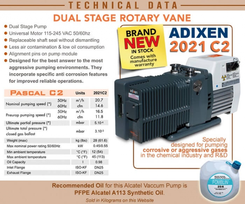 Bơm hút chân không ALCATEL ADIXEN 2021C2 3