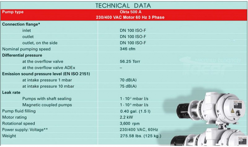 Bơm hút chân không PFEIFFER ADIXEN OKTA 500A 2