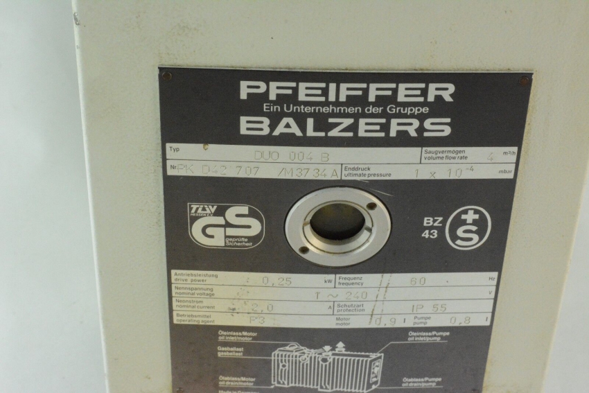 Bơm hút chân không PFEIFFER BALZERS Duo 004B 3