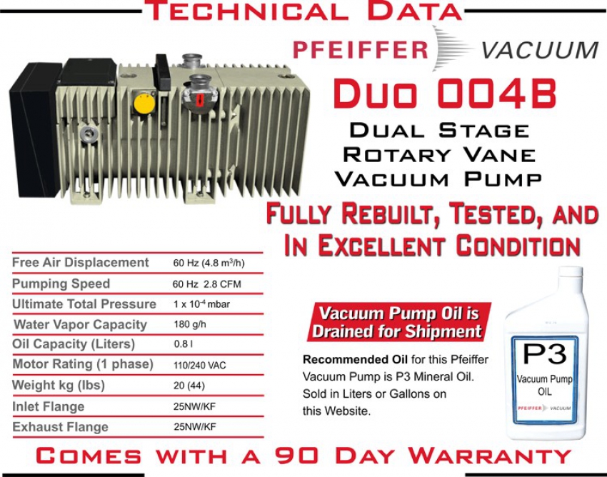 Bơm hút chân không PFEIFFER BALZERS Duo 004B 8