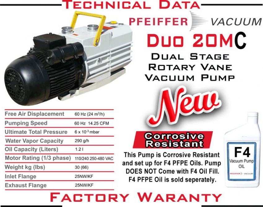 Bơm hút chân không PFEIFFER BALZERS DUO 20MC 3