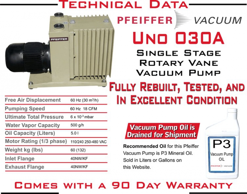 Bơm hút chân không PFEIFFER BALZERS UNO 030A 3