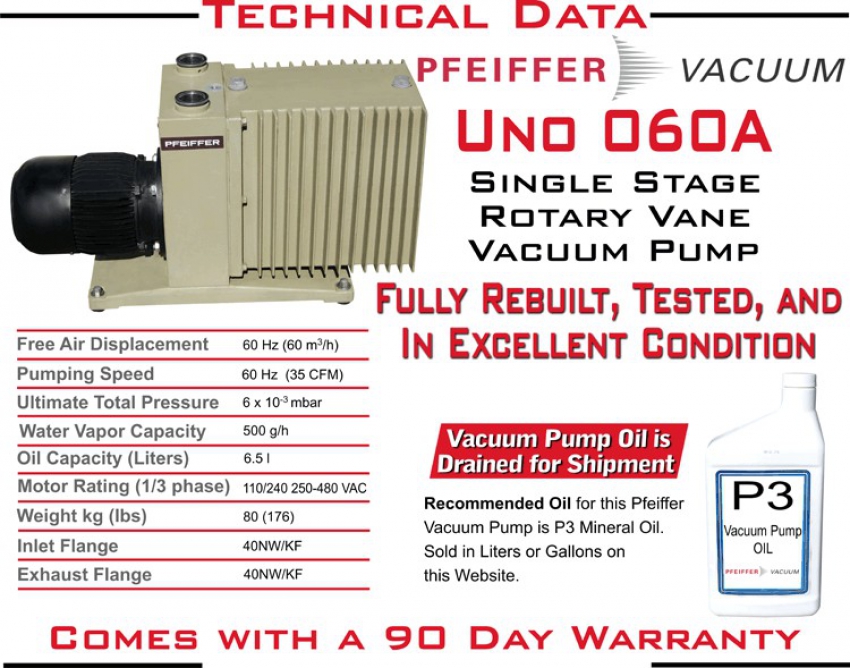 Bơm hút chân không PFEIFFER BALZERS UNO 060A 2