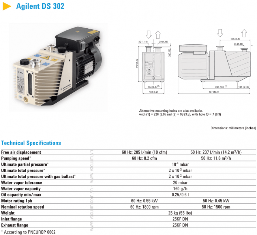 Bơm hút chân không VARIAN DS 302 6
