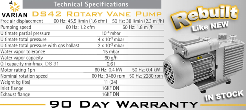 Bơm hút chân không VARIAN DS 42 2