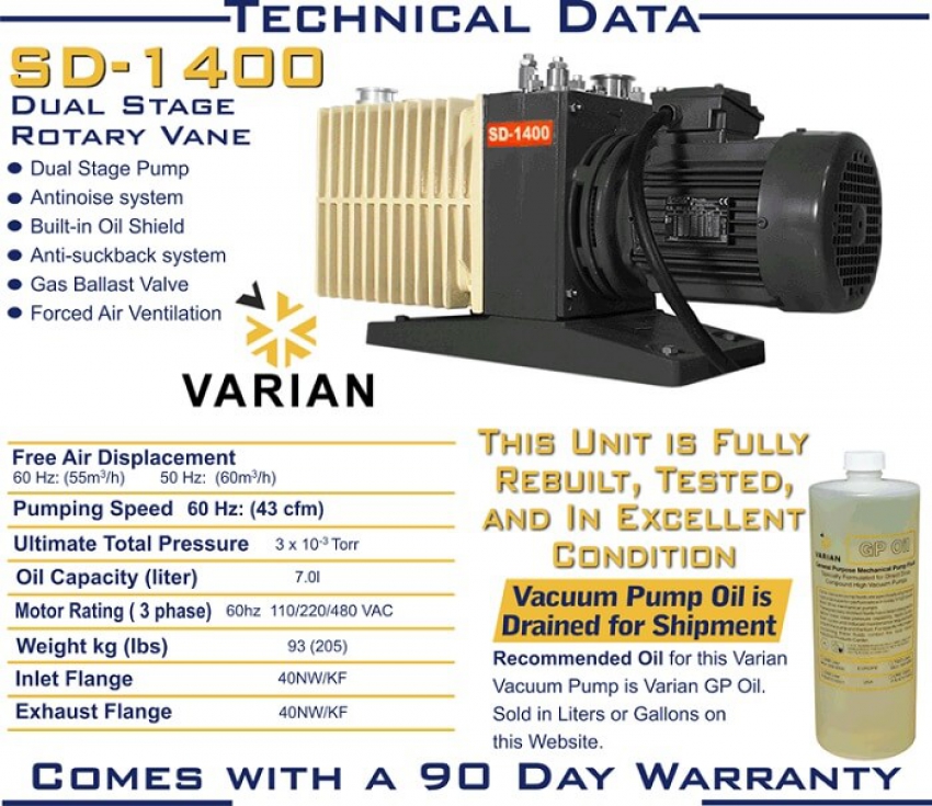 Bơm hút chân không VARIAN SD 1400 4