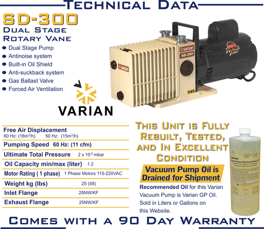 Bơm hút chân không VARIAN SD 300 5