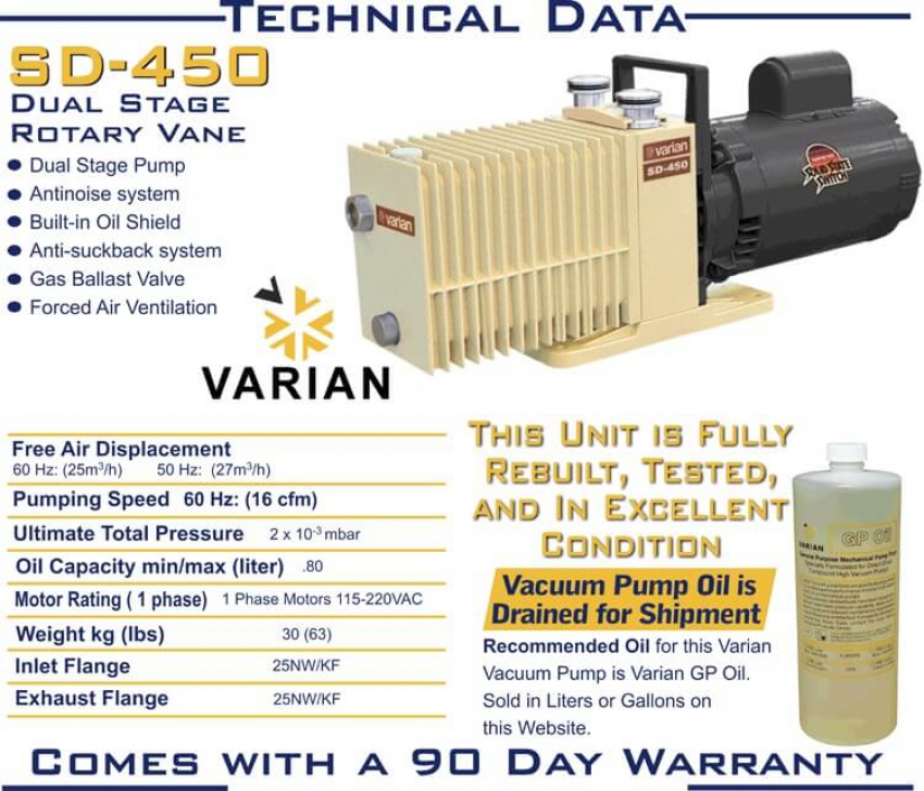 Bơm hút chân không VARIAN SD 450 2