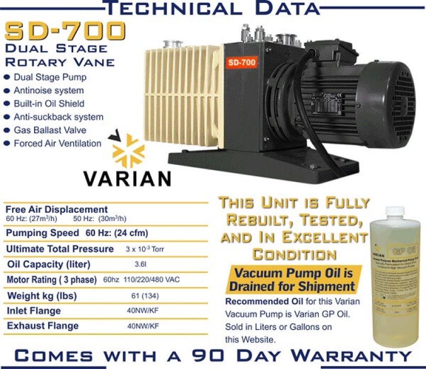 Bơm hút chân không VARIAN SD 700 4