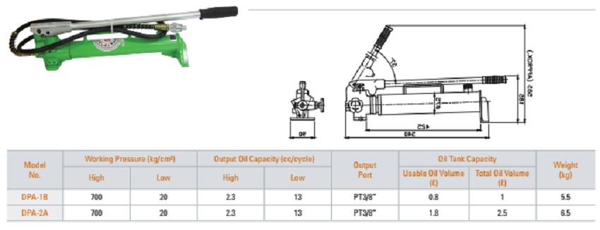 Bơm tay thủy lực bằng nhôm 1 lít TONNERS DPA-1B 4