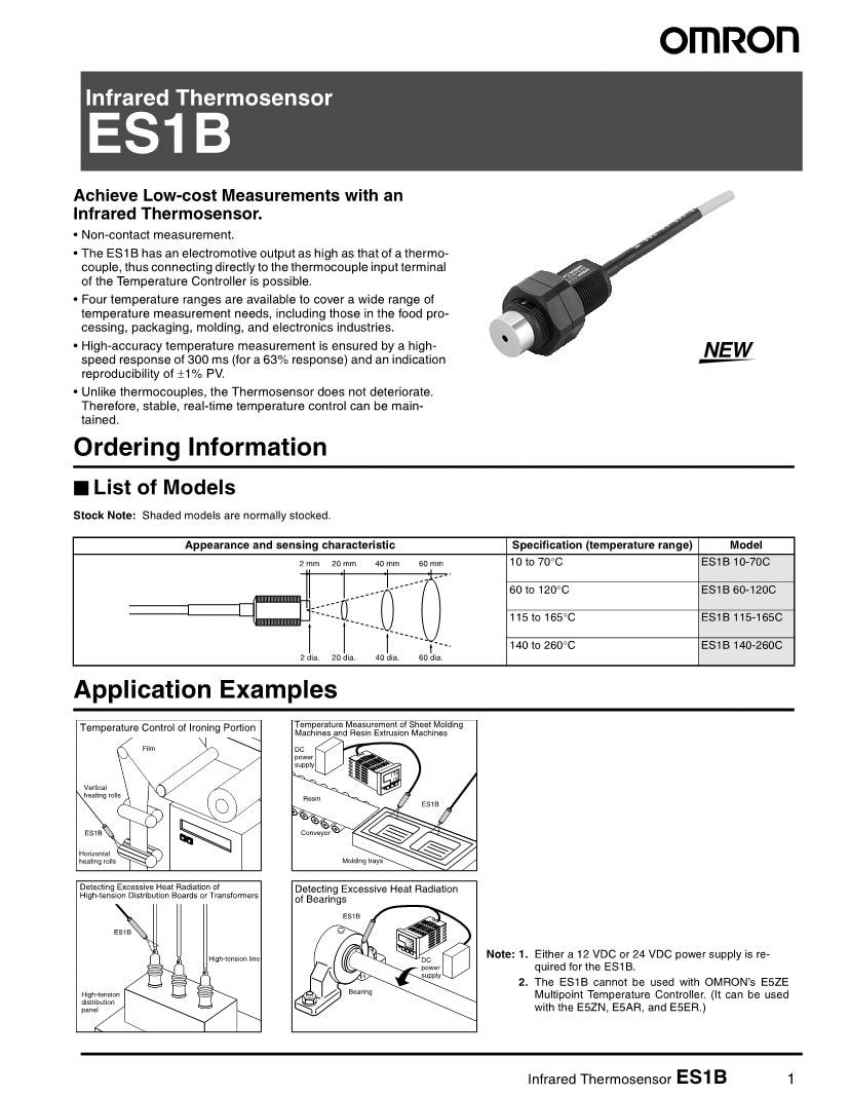 Cảm biến nhiệt độ 10-70 độ Omron ES1B10-70 1