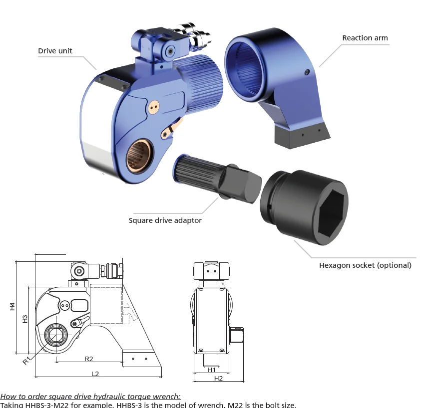 Cờ lê thủy lực dạng chụp 451-4512 N.m TLP HHBS-3 0