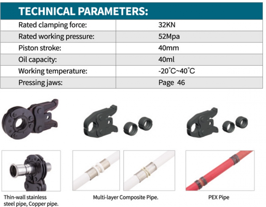 Đầu bấm cos thủy lực Zupper FHT-1550 1