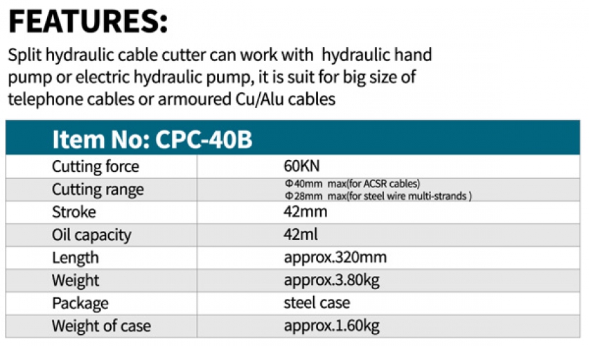 Đầu cắt cáp Zupper CPC-40B 4