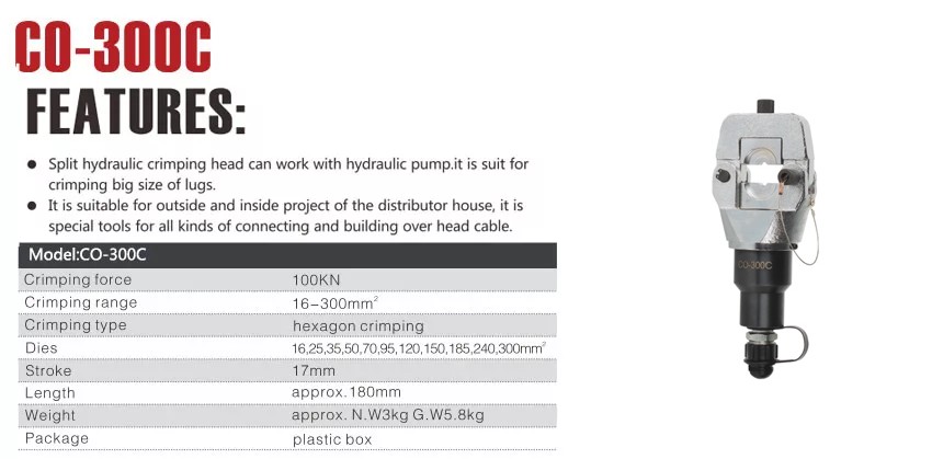 Đầu ép cos thủy lực TAT CO-300C 0