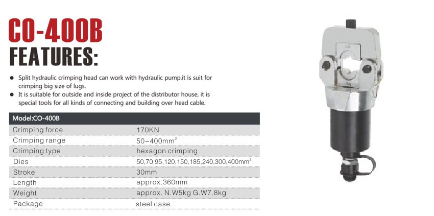 Đầu ép cos thủy lực TAT CO-400B 0