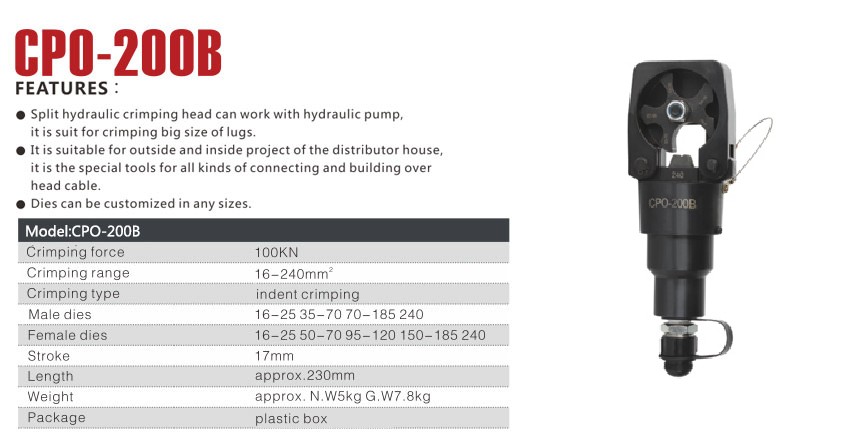 Đầu ép cos thủy lực TAT CPO-200B 0