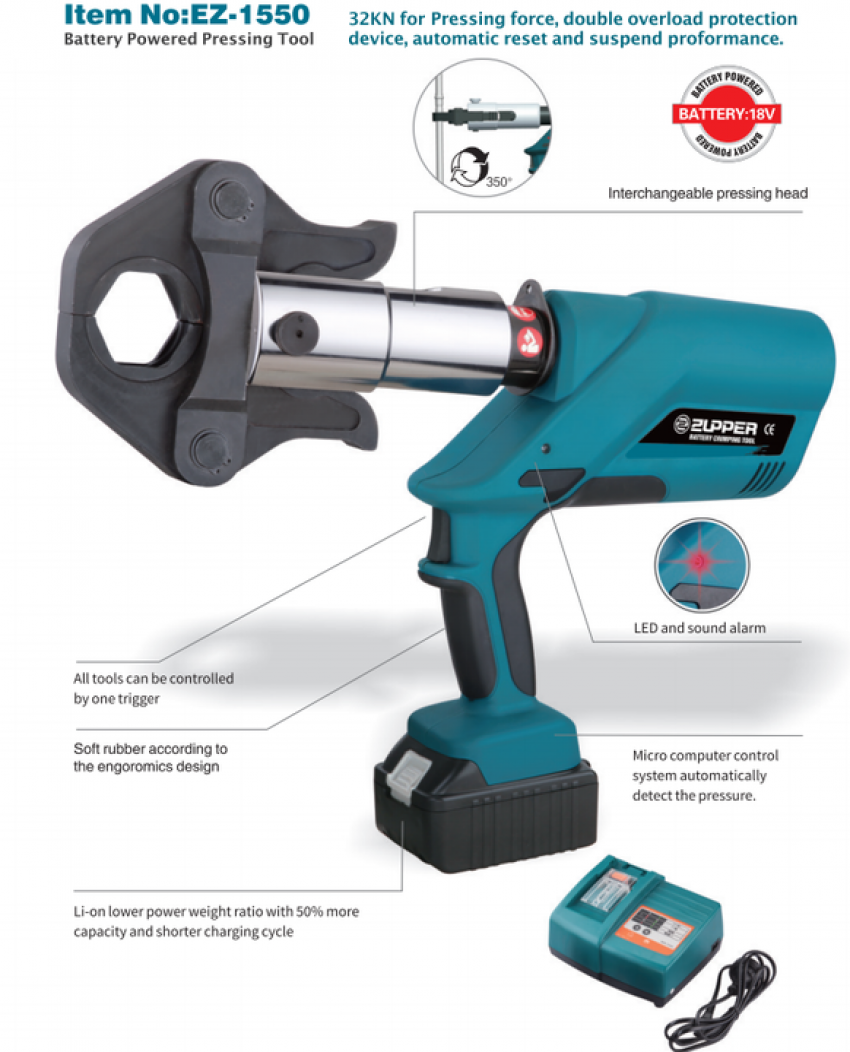 Dụng cụ bấm cos dùng pin EZ-1550 2