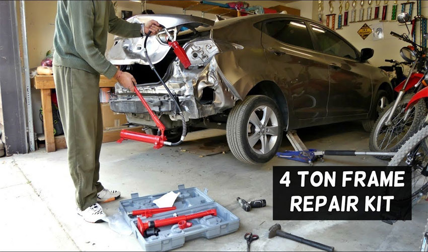 Kéo nắn khung xe tại nạn 5