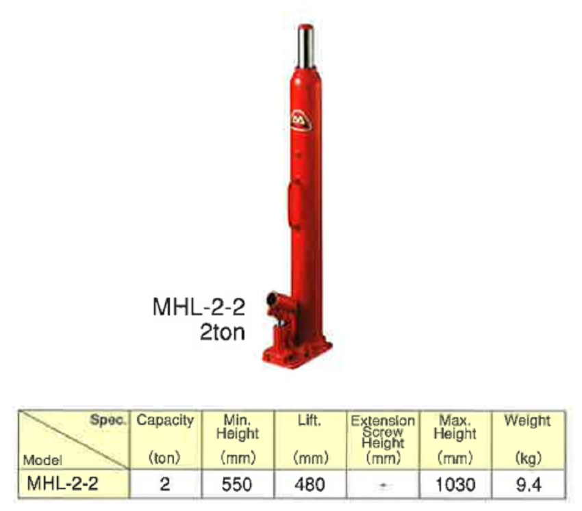 Kích thủy lực dài 2 tấn Masada MHL-2-2 1