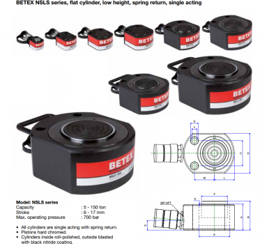 Kích thủy lực lùn 75 tấn BETEX NSLS750 0