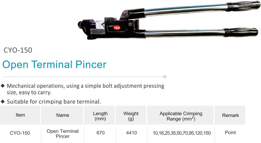 Kìm bấm cos 10-150 mm2 TAC CYO-150 1