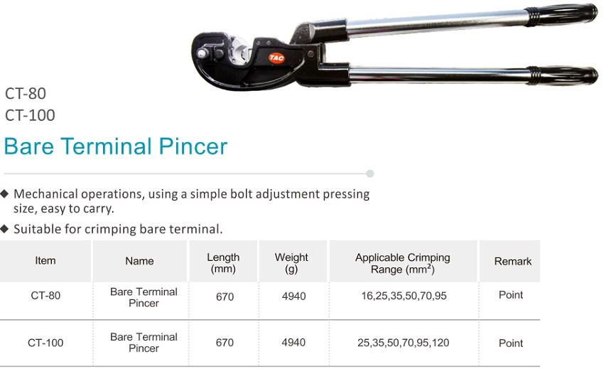 Kìm bấm cos 25-120 mm2 TAC CT-100 1
