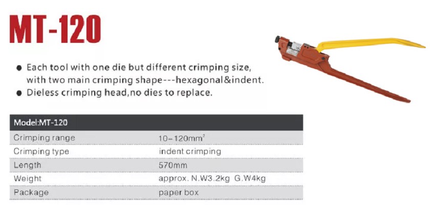Kìm bấm cos cơ TAT MT-120 0