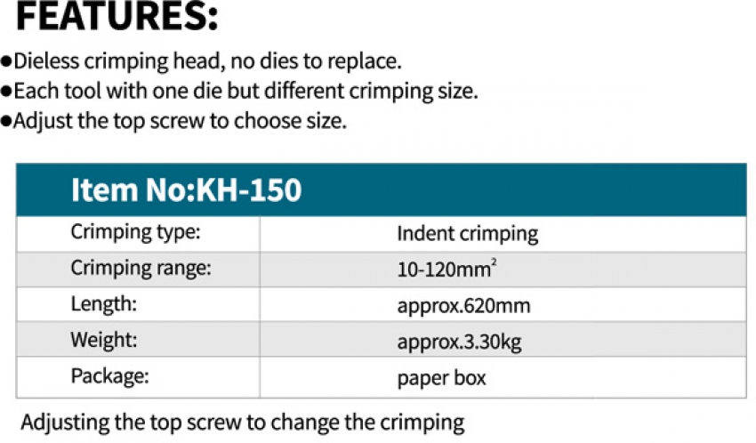 Kìm bấm cos tay Zupper KH-150 2