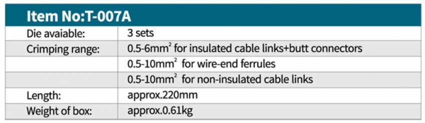 Kìm bấm cos tay Zupper T-007A 1