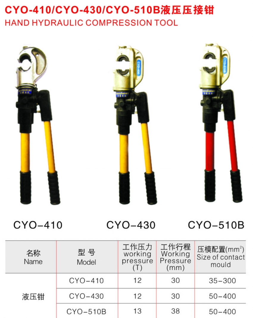 Kìm bấm cos thủy lực 35-300 mm2 TAC CYO-430 3