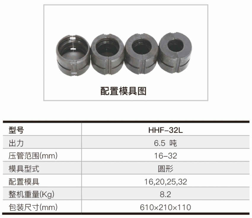 Kìm bấm cos thủy lực 6.5 tấn TLP HHF-32L 3