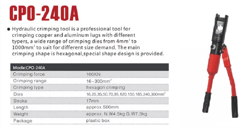 Kìm bấm cos thủy lực TAT CPO-240A 0