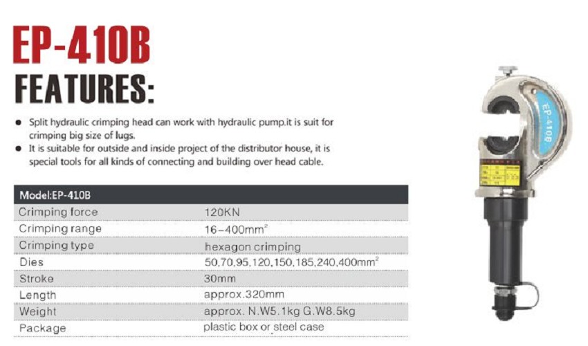 Kìm bấm cos thủy lực TAT EP-410B 0