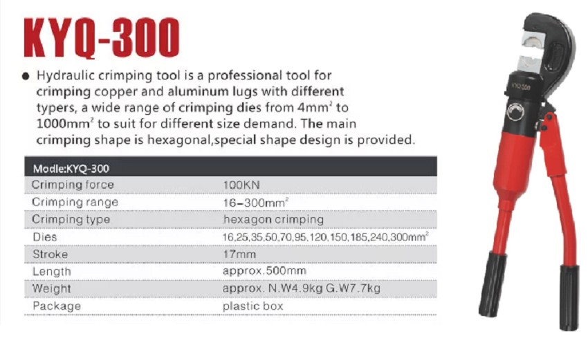 Kìm bấm cos thủy lực TAT KYQ-300 0