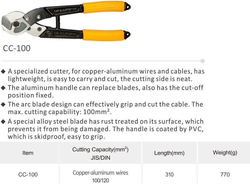 Kìm cắt cáp đồng-nhôm 100 mm2 TAC CC-100 1