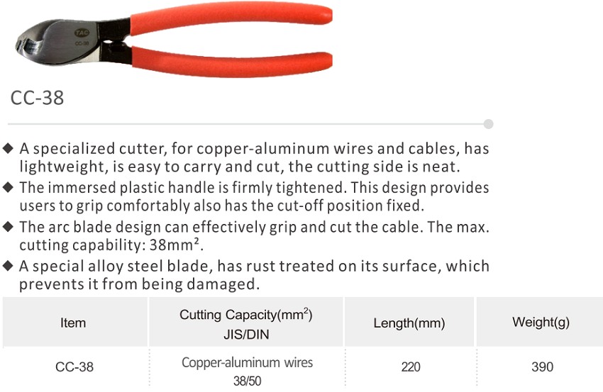 Kìm cắt cáp đồng-nhôm 38 mm2 TAC CC-38 1