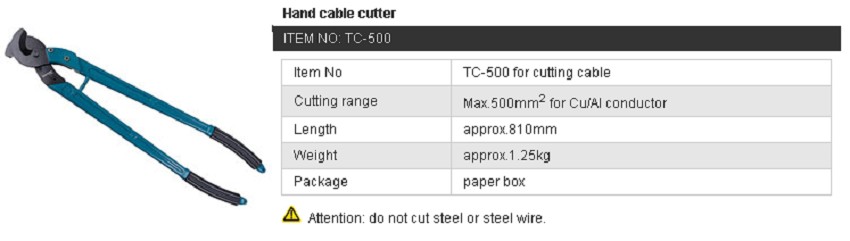 Kìm cắt cáp tay Zupper TC-500 4