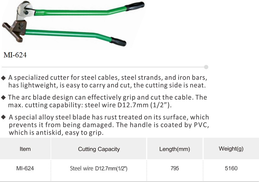 Kìm cắt cáp thép phi 12.7 mm TAC MI-624 1