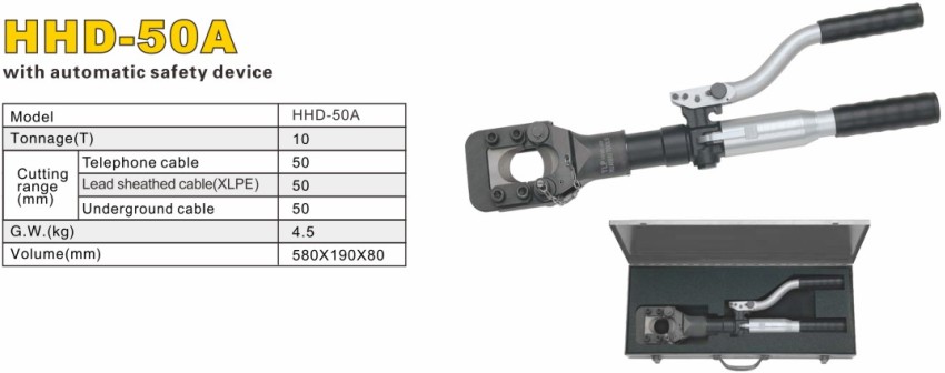 Kìm cắt cáp thủy lực 9 tấn max 50mm TLP HHD-50A 1