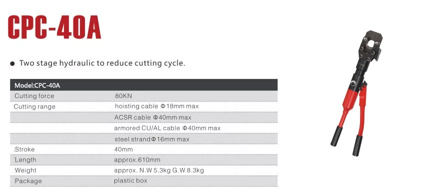 Kìm cắt cáp thủy lực TAT CPC-40A 4