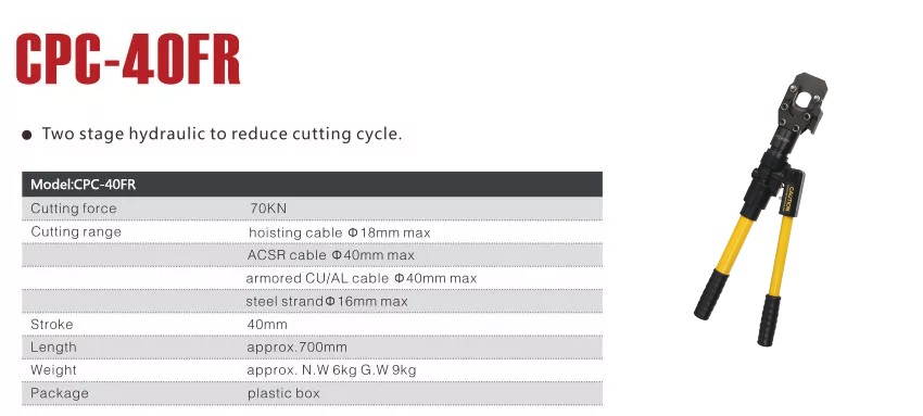 Kìm cắt cáp thủy lực TAT CPC-40FR 3